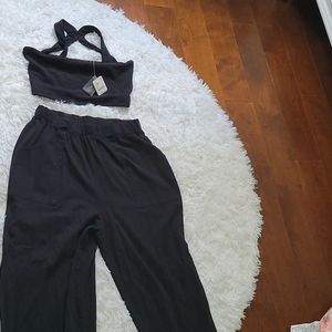 Free people black  2 piece set
